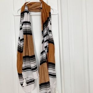 Neutral striped scarf